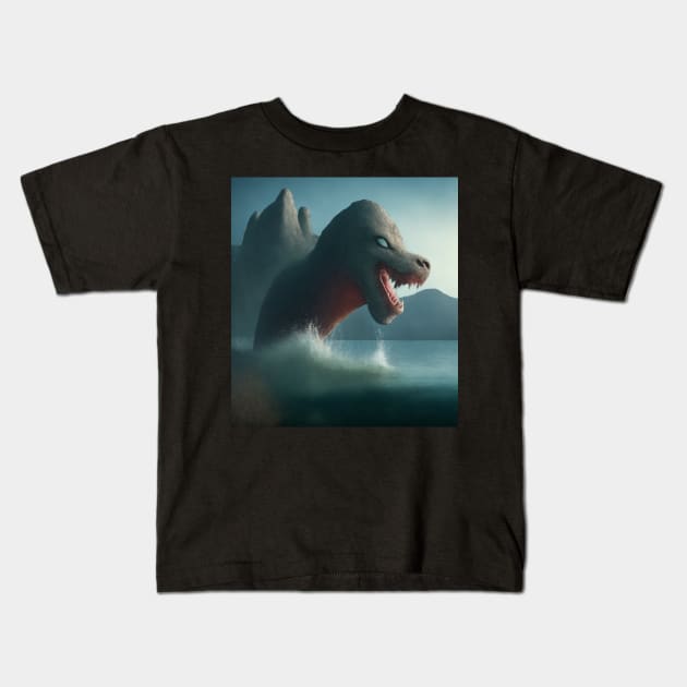 AI generated Sea Groundhog creature nightmare Kids T-Shirt by Catbrat